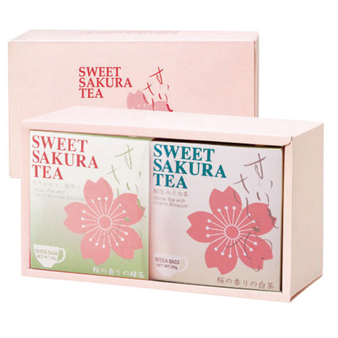 スイートサクラティー2個セット(緑茶、白茶)