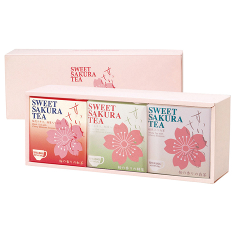 スイートサクラティー3個セット(紅茶、緑茶、白茶)